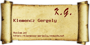 Klemencz Gergely névjegykártya